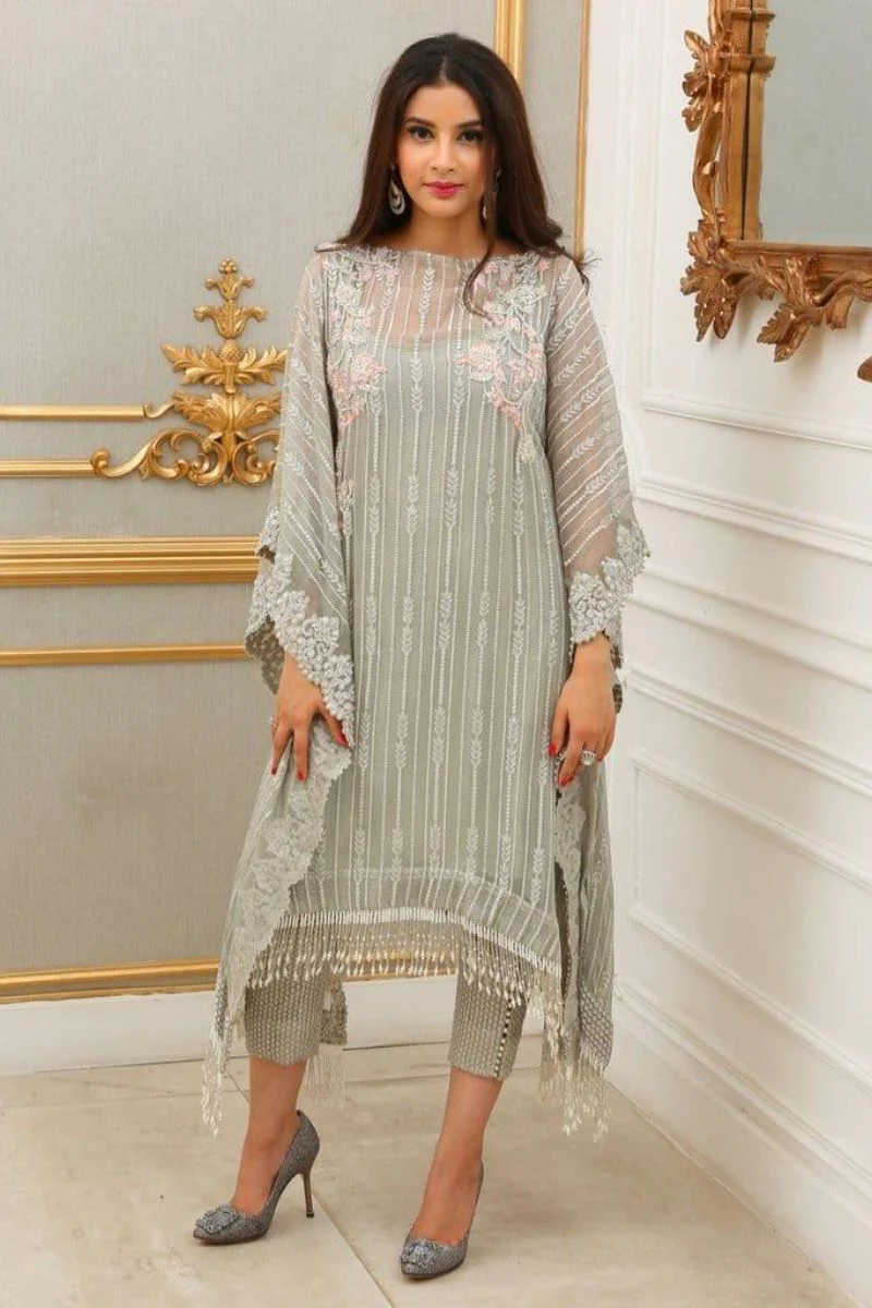 Irum Ghani Trends - Grey Dahlia - 2 Piece - Chiffon & Organza - Image 3